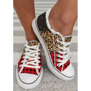 Speedupgadgets Women Casual 3D Printing Color Leopard Canvas Shoes