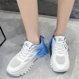 Speedupgadgets Women Fashion Round Toe Breathable Mesh Gradient Sneakers