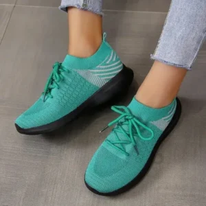 Speedupgadgets Women'S Fashion Platform Lace Up Flyknit Sneakers