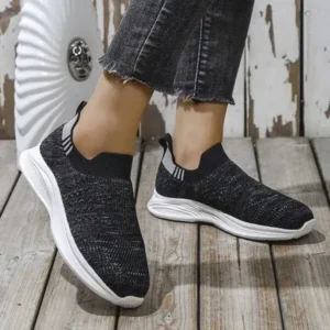 Speedupgadgets Women Fashion Round Toe Slip-On Flat Non-Slip Lightweight Sneakers