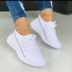 Speedupgadgets Women Fashion Breathable Lace-Up Flat Mesh Sneakers