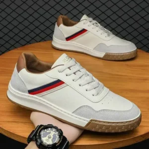 Speedupgadgets Men'S Casual Breathable Color Block Pu Sneakers