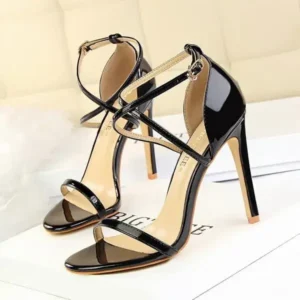 Speedupgadgets Women Fashion Sexy Hollow Cross Stiletto Heel Sandals