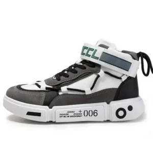 Speedupgadgets Men Fashion Colorblock High Top Pu Sneakers