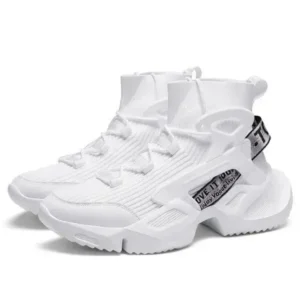 Speedupgadgets Men'S Fashion Platform White High Top Sneakers