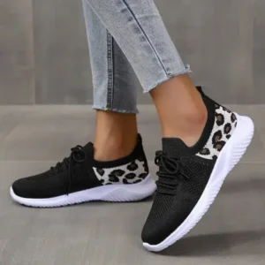 Speedupgadgets Women Casual Mesh Breathable Leopard Sneakers