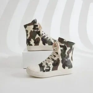 Speedupgadgets Women Fashion Casual Plus Size Camouflage Thick-Soled High Top Shoes