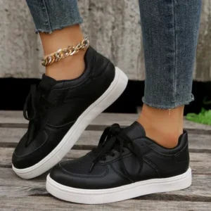 Speedupgadgets Women Fashion Casual PU Lace-Up Sneakers