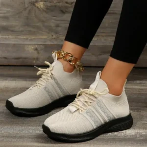 Speedupgadgets Women Fashion Casual Flying Mesh Breathable Thick-Soled Sneakers