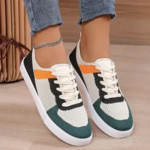 Speedupgadgets Women Fashion Casual Color Blocking Mesh Fly-Woven Breathable Sneakers