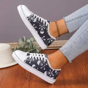 Speedupgadgets Women Casual Fashion 3D Print Denim Canvas Sneakers