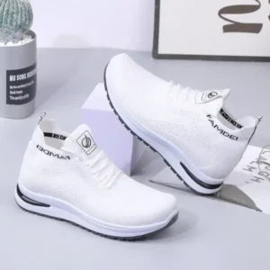 Speedupgadgets Women Fashion Casual Mesh Breathable Solid Color Sneakers