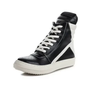 Speedupgadgets Women Fashion Casual Black White Inverted Triangle High Top Shoes