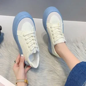 Speedupgadgets Women Fashion Round Toe Lace-Up Sneakers