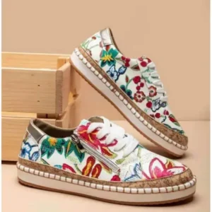 Speedupgadgets Women Fashion Color Matching Ethnic Style Printed Sneakers