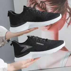 Speedupgadgets Women Fashion Flyknit Mesh Lace-Up Sneakers